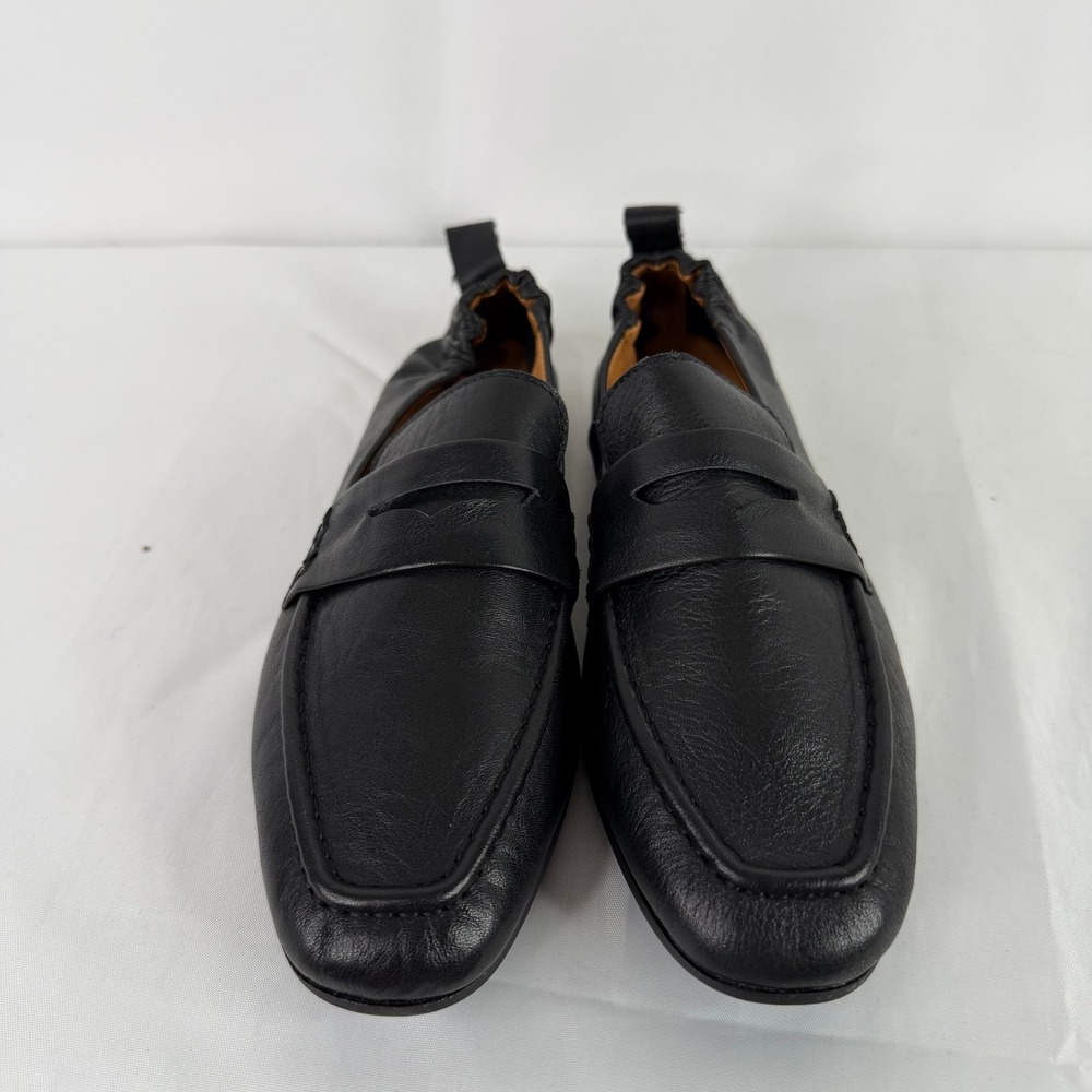 Miz Mooz Geeana Black Leather Penny Loafers Elastic Heel Flats Size 38 - Picture 8 of 8